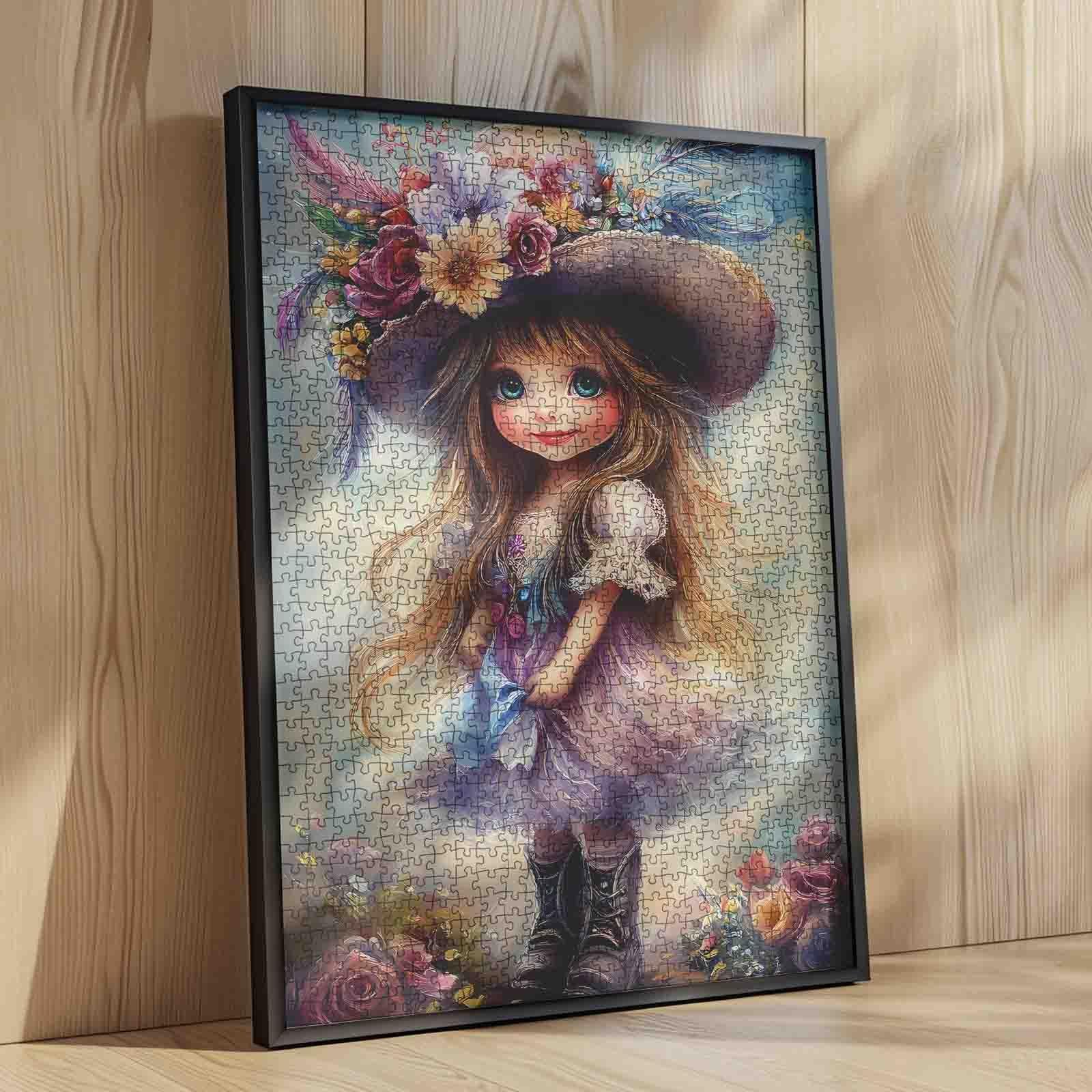 Пазл Tucocoo Fantasy Art Милая девочка 1000 деталей Flower Hat цветной 70 х 50 см, фото №4