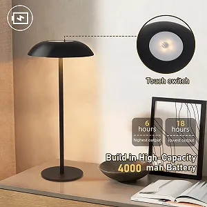 Настільна лампа LED Бездротова акумуляторна з димуванням USB Вулична 3000 K - 6000 K Металева synthetic.ua - Фото 1