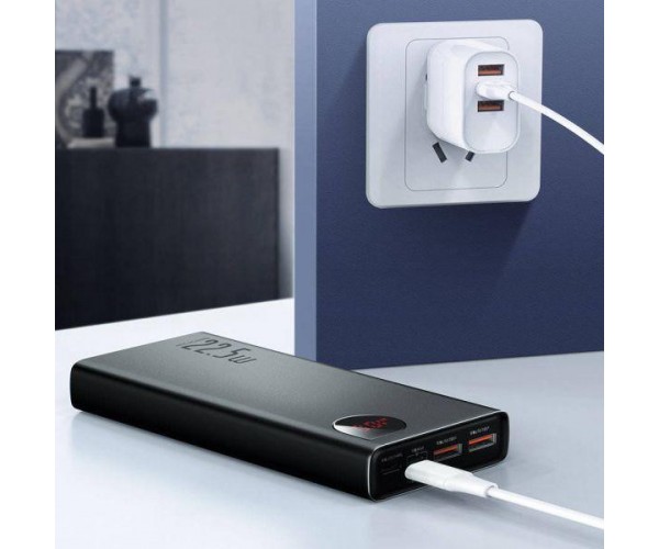 Зовнішній акумулятор павербанк Baseus Adaman Metal Digital 20000mAh 22.5W 2021 Editon Black PPAD000101 PPADM20S, фото №8 Зовнішній акумулятор павербанк Baseus Adaman Metal Digital 20000mAh 22.5W 2021 Editon Black PPAD000101 PPADM20S, фото №8