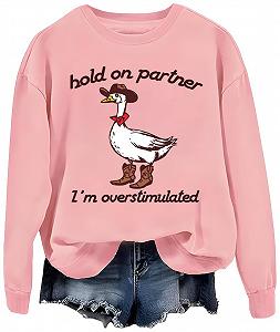 Свитшот Hold On Partner Im Overstimulated Hold On Partner Im Overstimulated Shirt - Фото 1