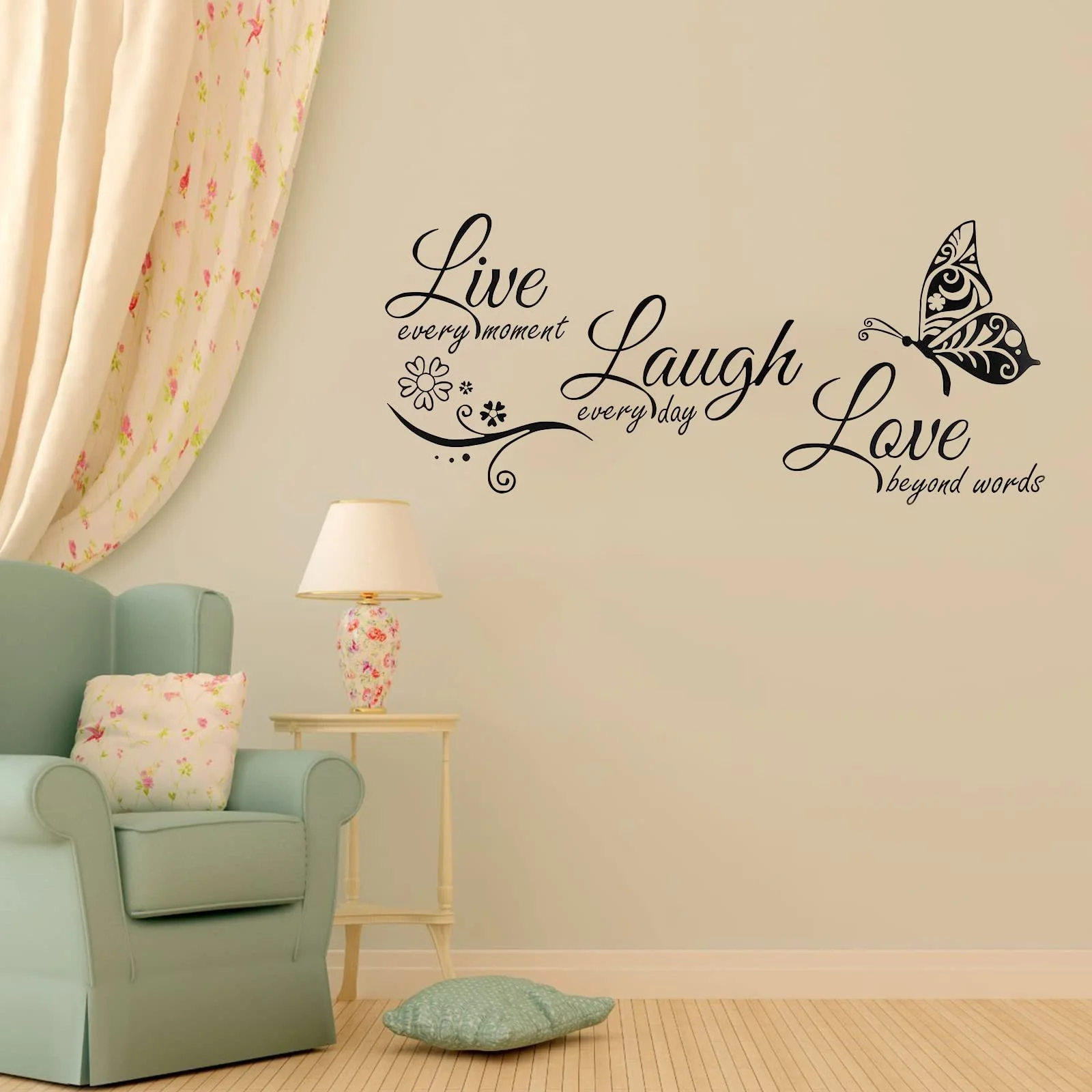 Настінні наклейки Мотиваційні цитати 27 x 58 см Чорний, фото №5