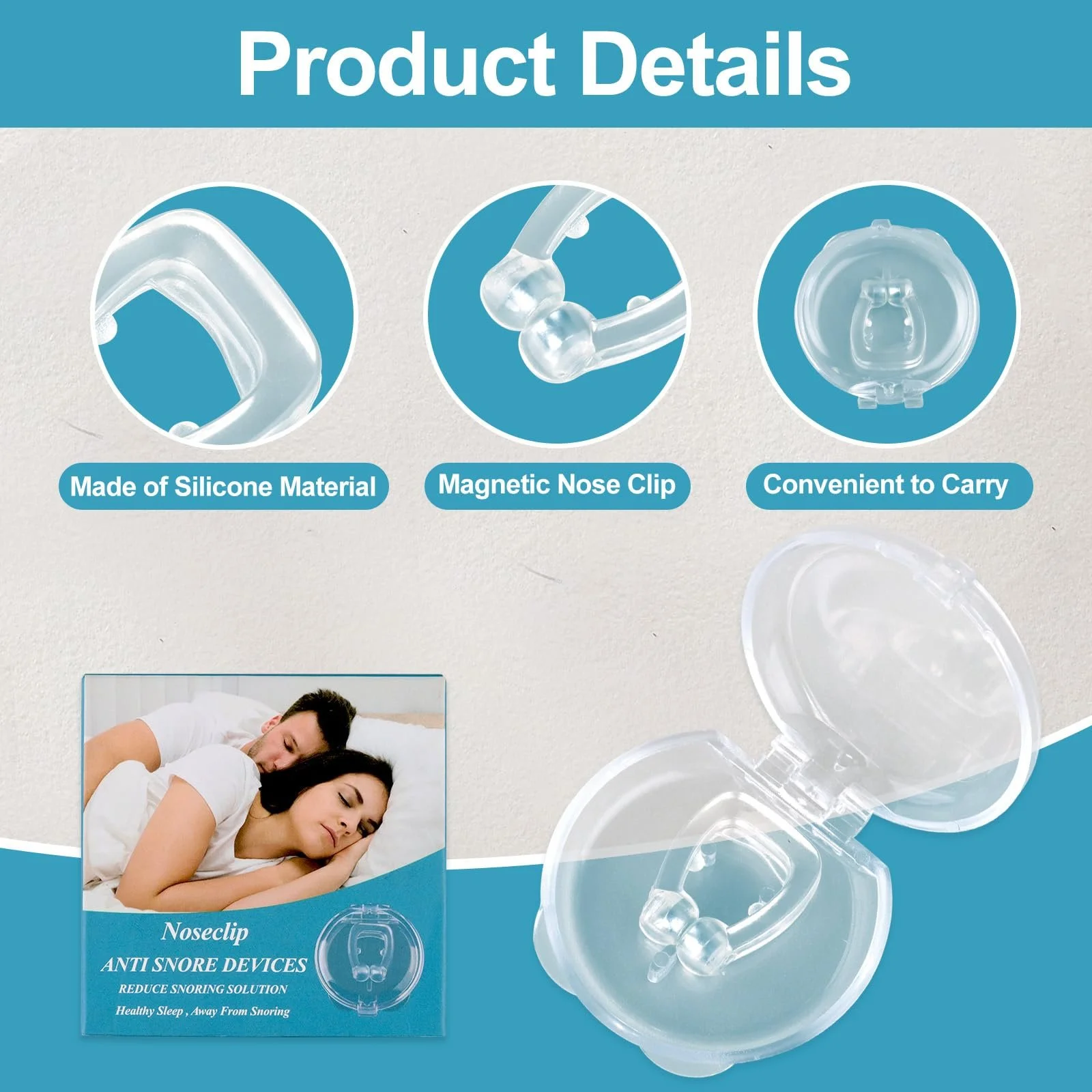 Розширювач для носа Магнітний проти хропіння Набір з 8 багаторазових силіконових, фото №3 Розширювач для носа Магнітний проти хропіння Набір з 8 багаторазових силіконових, фото №3