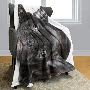 Одеяло YISUMEI 125 x 200 см Мягкое Фланелевое Одеяло на Кровать Черный Французский Бульдог synthetic.ua - Фото 1