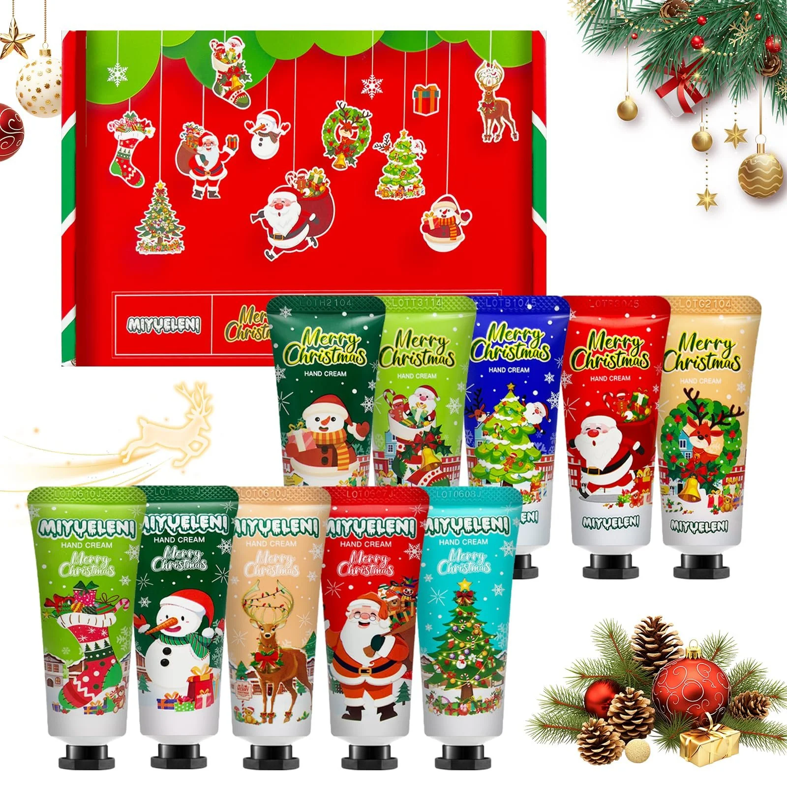 Крем для рук Набір 10 шт Зволожуючий крем для рук для сухої потрісканої шкіри рук і ніг. Подарунок для жінок та мам, фото №1