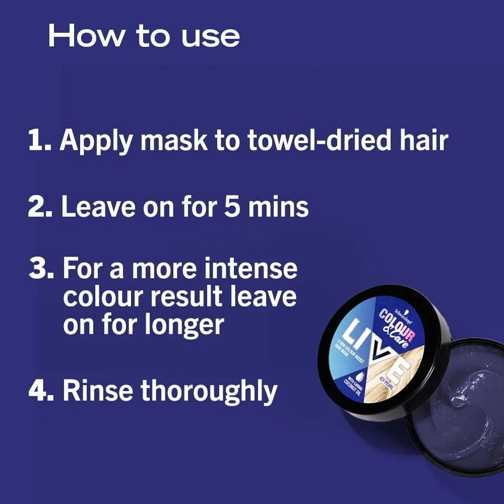 Маска для волосся Schwarzkopf LIVE Colour & Care, 5 хвилин, змивається, для світлого волосся, посилення кольору, напівперманентна срібна фарба для волосся, фото №7 Маска для волосся Schwarzkopf LIVE Colour & Care, 5 хвилин, змивається, для світлого волосся, посилення кольору, напівперманентна срібна фарба для волосся, фото №7