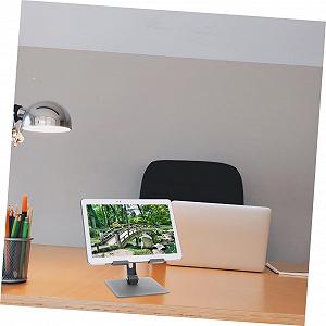 Регулируемая металлическая подставка для планшета Настольное крепление для ноутбука и смартфона Складной настольный держатель с регулируемым углом обзора Эргономичный держатель для планшета для офиса synthetic.ua - Фото 1