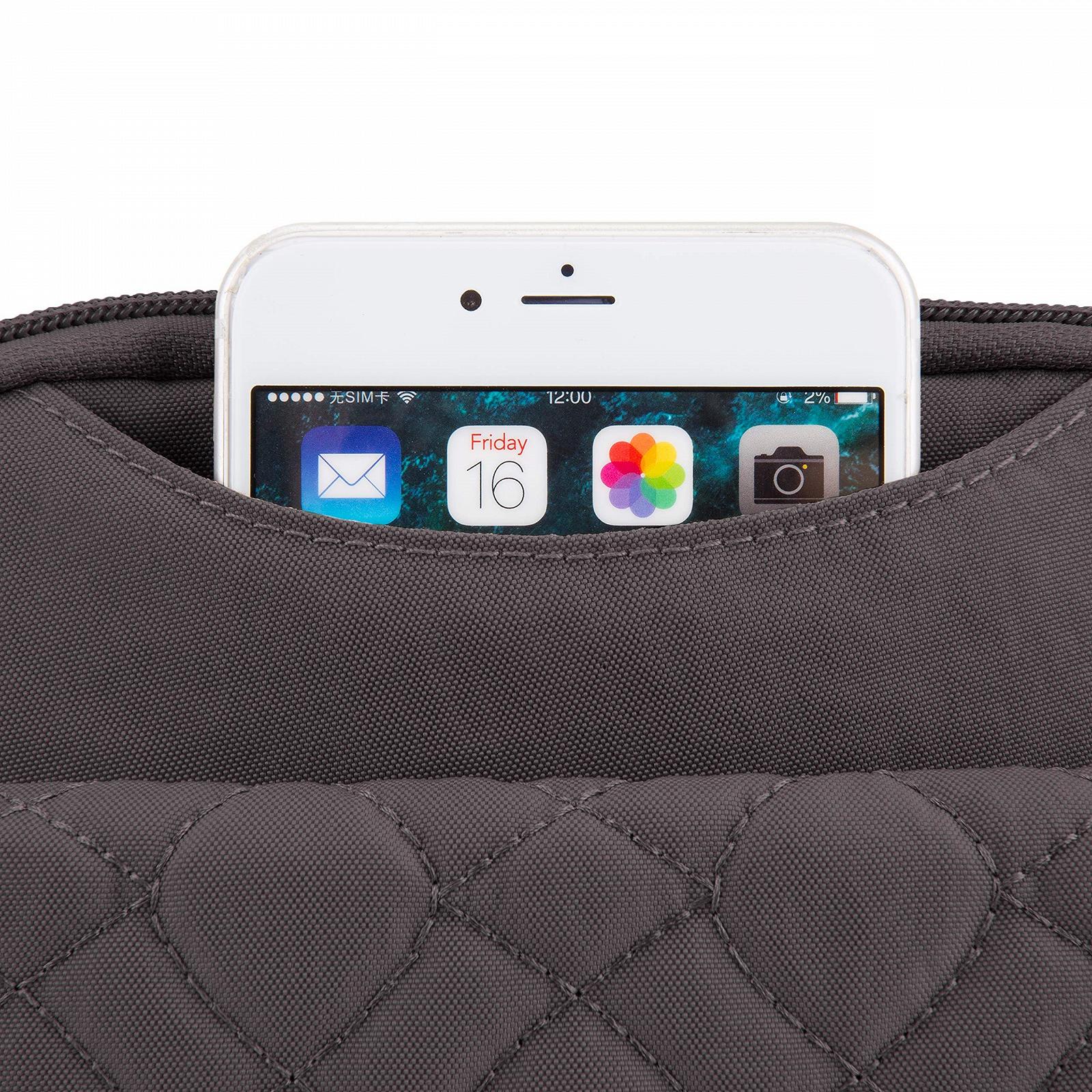 Сумка на плече Travelon Signature Quilted Slim Pouch для подорожей, фото №5