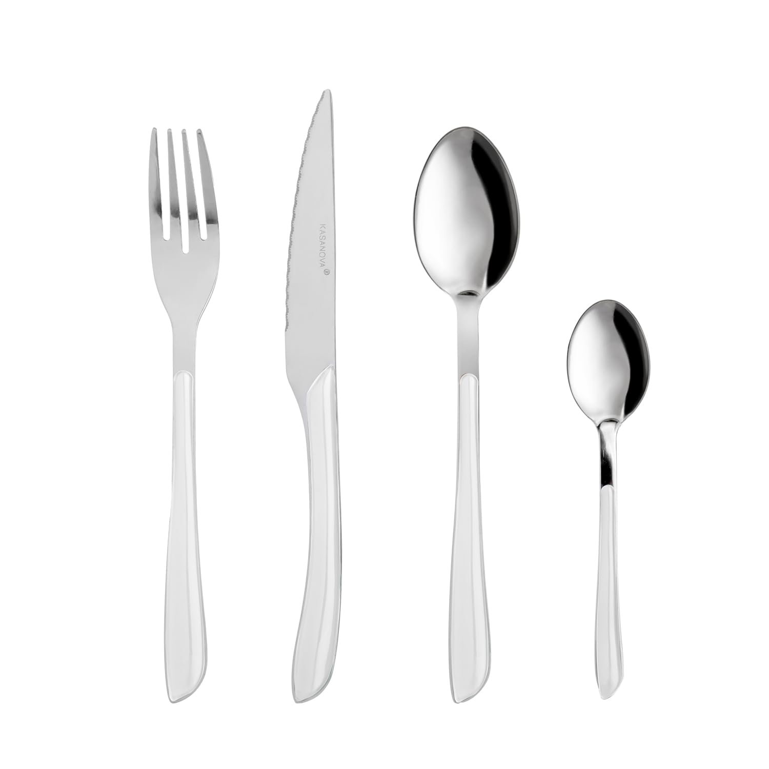 Набор столовых приборов Aphrodite, 24 предмета, белая ручка, фото №1 Набор столовых приборов Aphrodite, 24 предмета, белая ручка, фото №1