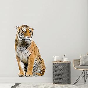 Наклейка на стіну GRAZDesign Tiger Sitting 3D 50 x 30 см synthetic.ua - Фото 1