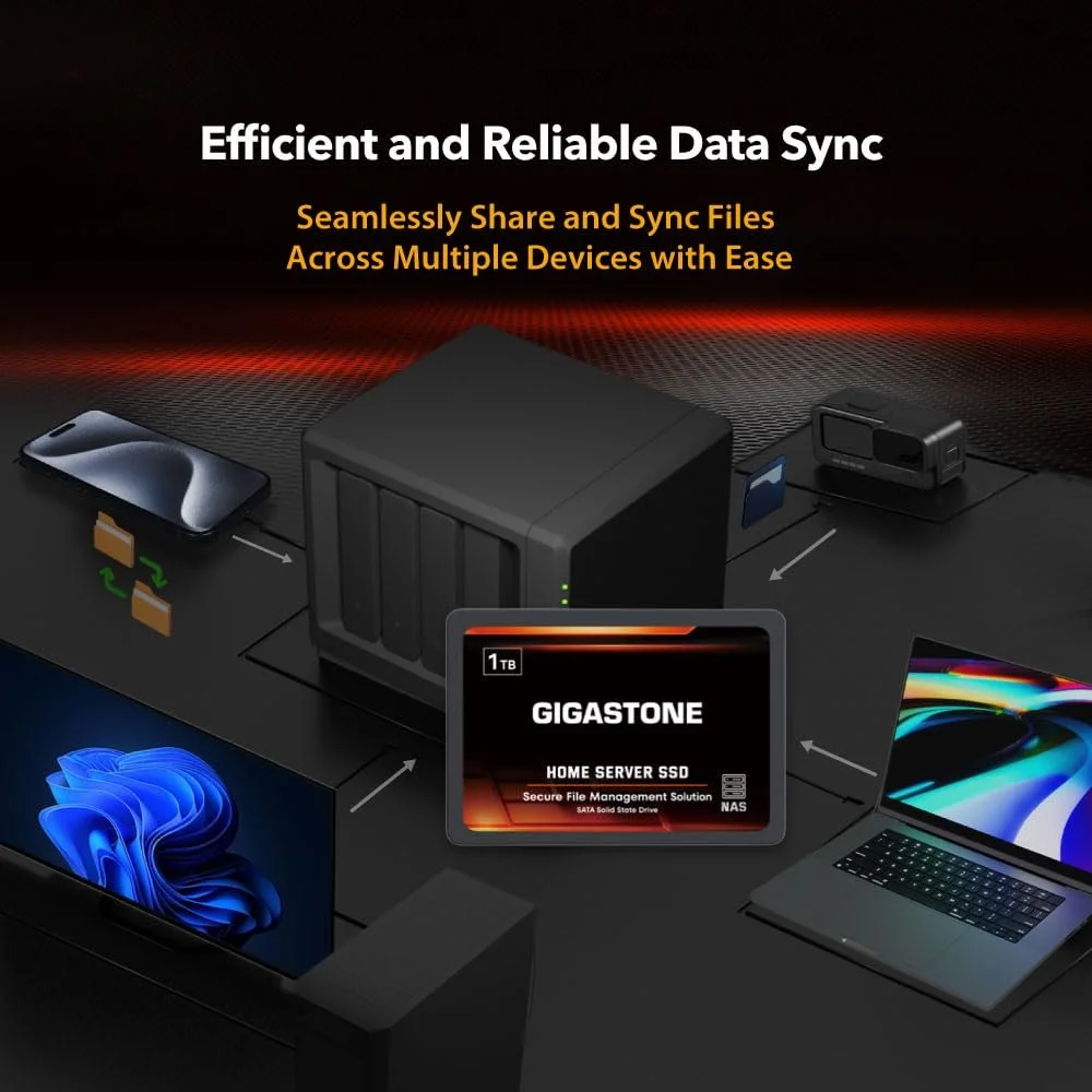 Внутренний SSD-накопитель Gigastone Home NAS 4TB (комплект 4 шт) 2.5" SATA III 3D NAND 530MB/s, фото №5 Внутренний SSD-накопитель Gigastone Home NAS 4TB (комплект 4 шт) 2.5" SATA III 3D NAND 530MB/s, фото №5