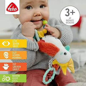 Іграшка Пташка Fehn Chirping Bird Розвиваюча іграшка з кільцем для кріплення Різнокольорова synthetic.ua - Фото 1