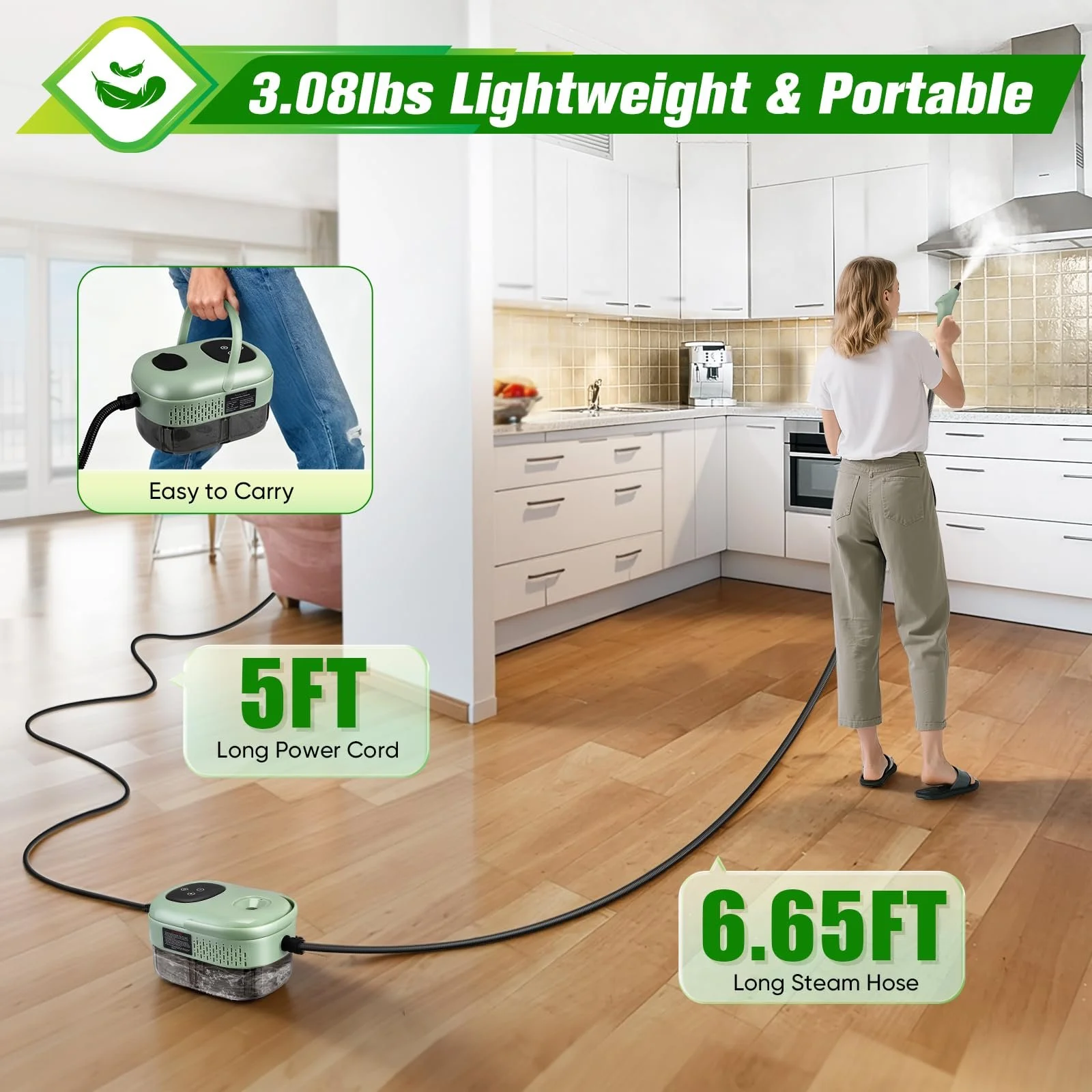 Пароочисник ручний 2500 Вт 1.1 л 6 швидкостей 11 аксесуарів, фото №5 Пароочисник ручний 2500 Вт 1.1 л 6 швидкостей 11 аксесуарів, фото №5