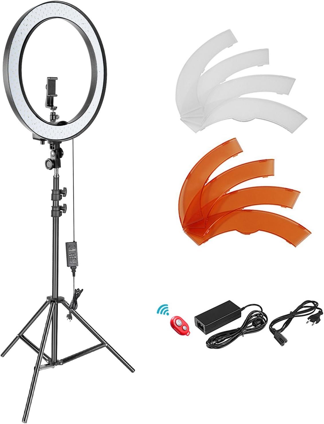 Кільцева LED лампа зі штативом Neewer ‎RL-18 Чорний, фото №1