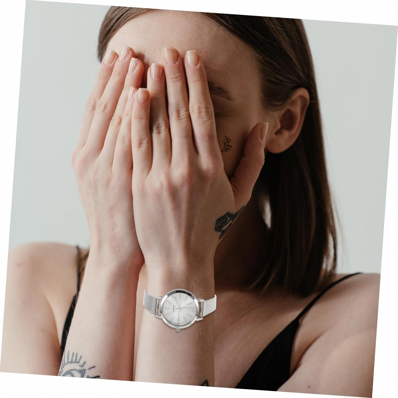 Кварцовий годинник з сітчастим ремінцем WRITWAA Золотий, фото №6