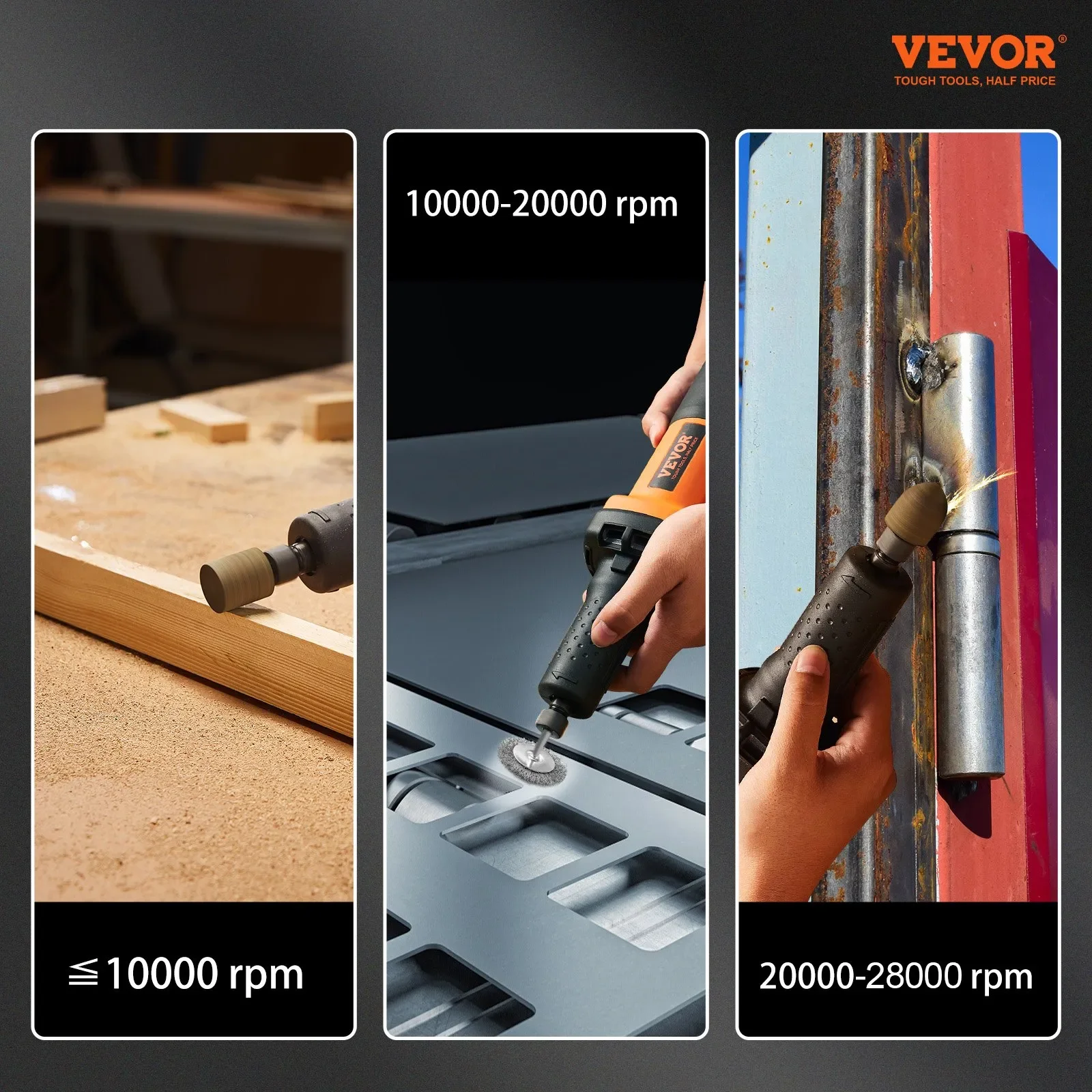 Шлифовальная машина VEVOR R0800C 820W Black/Orange, фото №6 Шлифовальная машина VEVOR R0800C 820W Black/Orange, фото №6