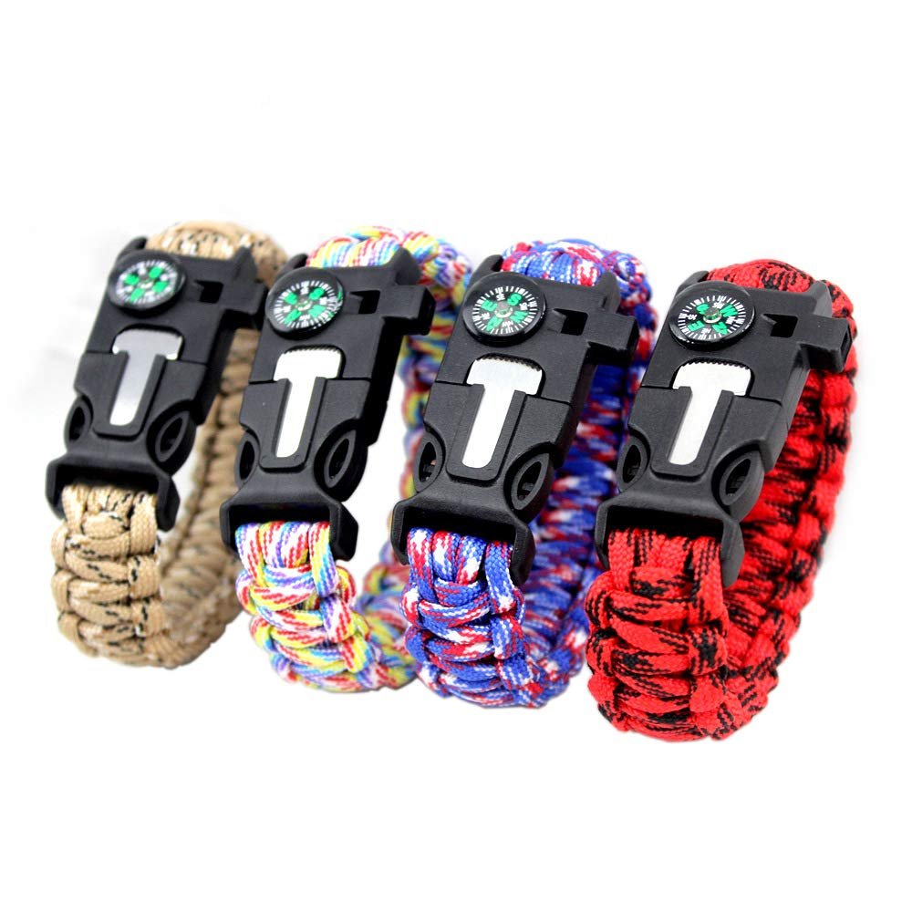 Браслет Paracord YZOTEK Sports Camo 5-в-1 с мультиинструментами для выживания: компас, кресало, скребок, свисток, фото №6