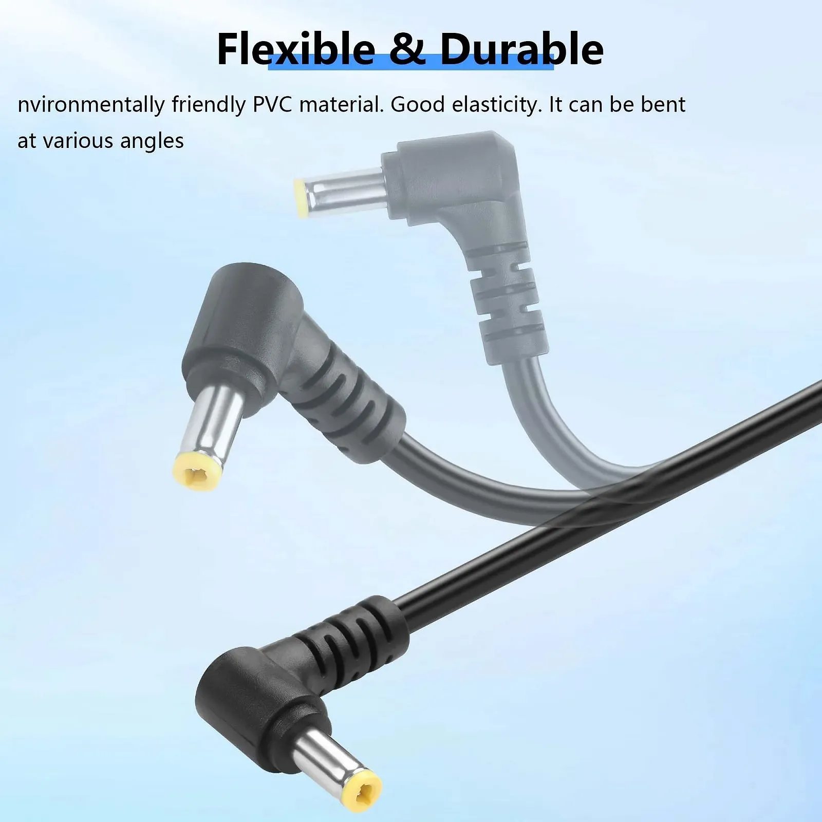 Кабель-подовжувач DC5525 GINTOOYUN 18AWG 5.5 мм x 2.5 мм 90 Degree Male to Female 1 м, фото №2