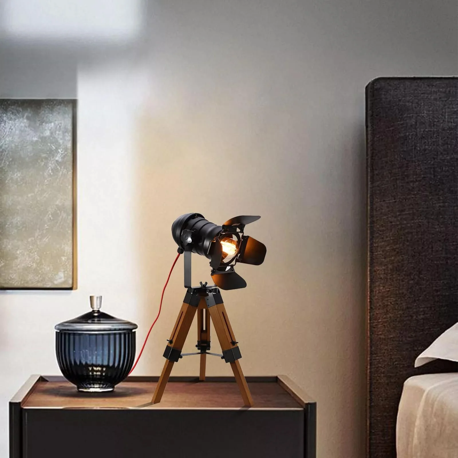 Настільна лампа Antique Tripod Ретро Залізо Регульована висота, фото №1