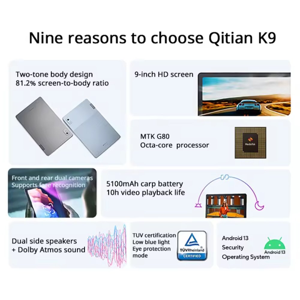 Планшет Lenovo Tablet Qitian K9 4/64GB LTE 4G Arctic Grey Global, фото №6