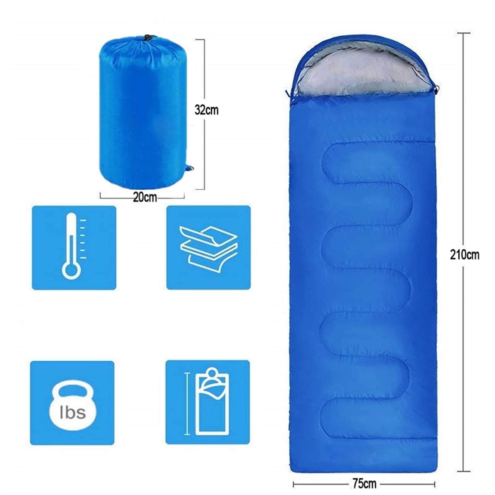 Спальний мішок MYVVKIA Winter Erwachsene wasserdichte Компресійний Водонепроникний Вітрозахисний Ультралегкий, фото №4