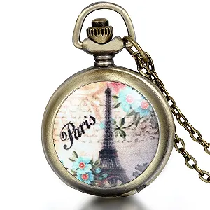 Кишеньковий годинник Ретро JewelryWe з ланцюжком для жінок і чоловіків - Фото 1