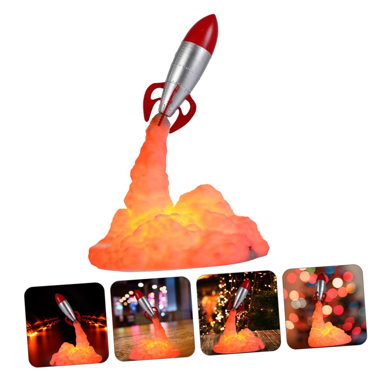 Светильник PRETYZOOM Rocket Light Лампа Украшение Космическая Ночная Лампа Настольная Лампа У Кровати Декор Спальня Ночной Свет Декорация Космическое Атмосферное Освещение Для Детей Набор 1, фото №7