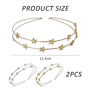 Обруч Звезда Двойной Ряд Серебристый synthetic.ua - Фото 1