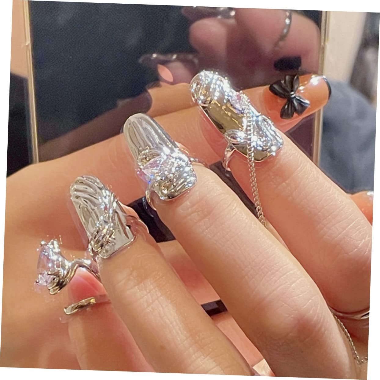 Кільця для нігтів Healeved, хрестики, кристали, регульовані, сплав, фото №9 Кільця для нігтів Healeved, хрестики, кристали, регульовані, сплав, фото №9