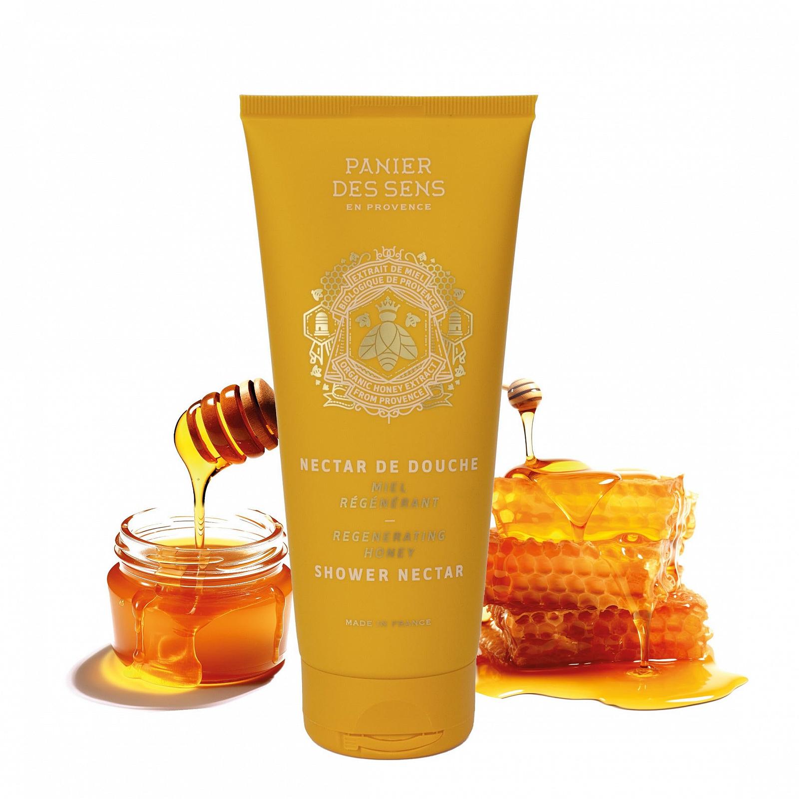Гель для душа Panier des Sens Shower Nectar Regenerating Honey с экстрактом органического меда, фото №1