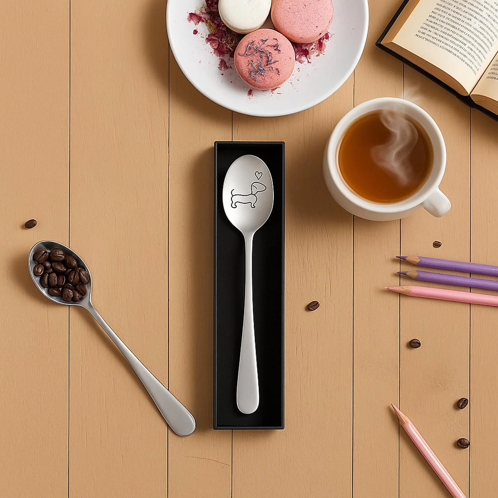 Ложки Snyvpra Набор из 2 кофейных ложек с подарочной коробкой Такса, фото №7 Ложки Snyvpra Набор из 2 кофейных ложек с подарочной коробкой Такса, фото №7
