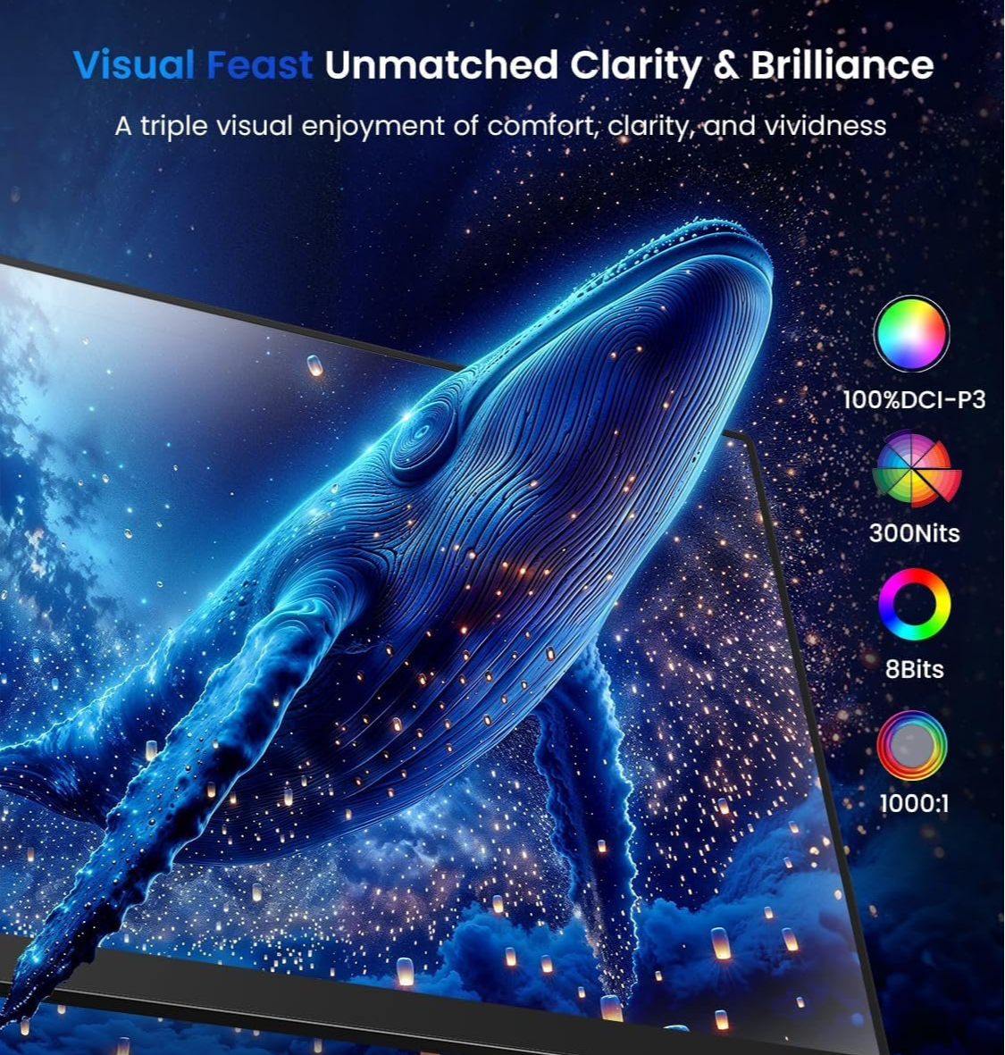Монітор портативний 17.3" EVICIV 2K IPS 144Гц, фото №7