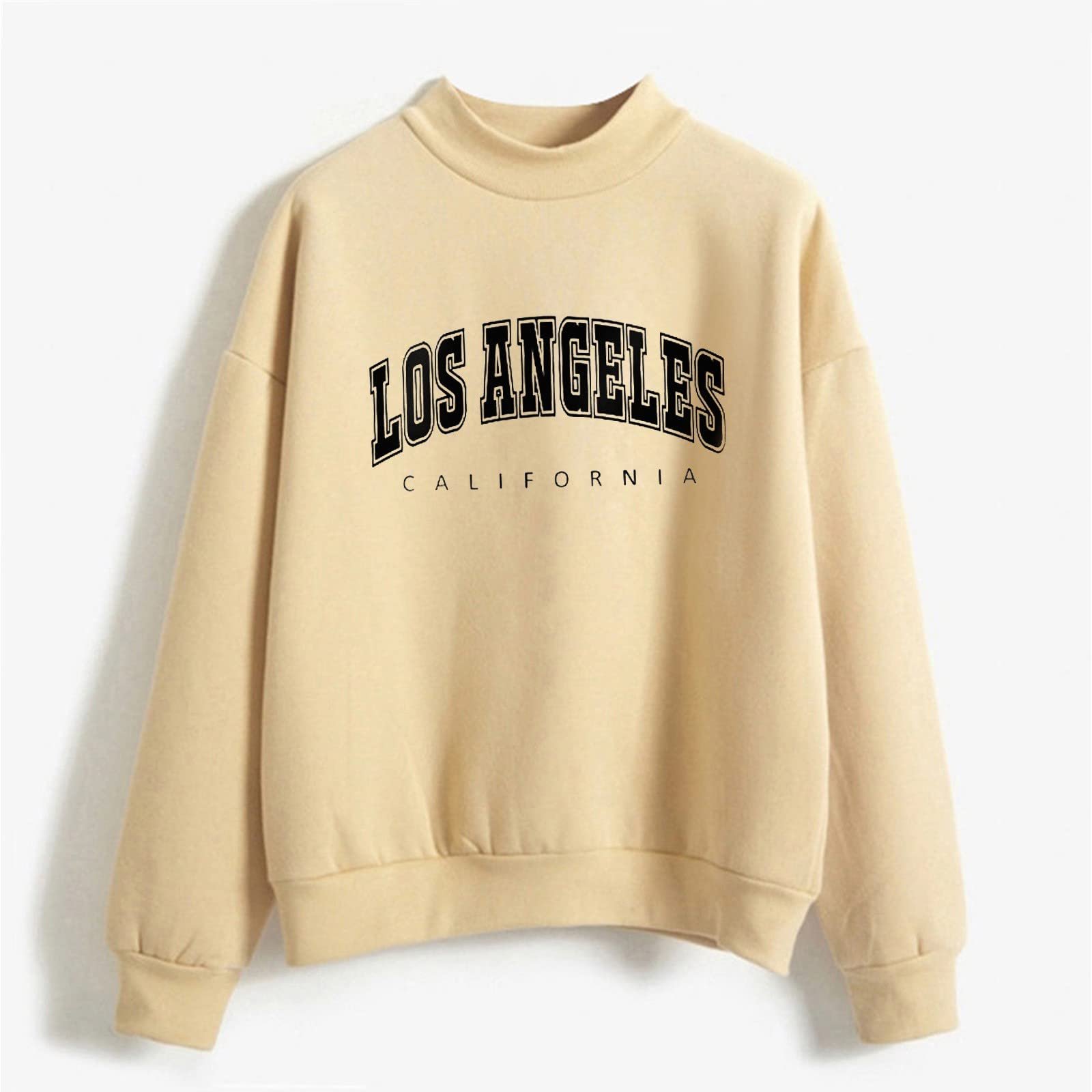 Женский Свитшот Los Angeles California С буквенным принтом, Y2K, однотонный, круглый вырез, легкий, винтажный, зимний, осенний, одежда, круглый вырез, свободный крой, воротник-стойка, однотонный, фото №2