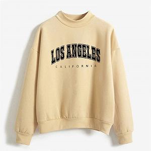 Женский Свитшот Los Angeles California С буквенным принтом, Y2K, однотонный, круглый вырез, легкий, винтажный, зимний, осенний, одежда, круглый вырез, свободный крой, воротник-стойка, однотонный synthetic.ua - Фото 1