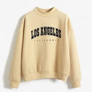 Женский Свитшот Los Angeles California Винтажный Колледж с длинными рукавами, коротким принтом, круглым вырезом, однотонный, свободного кроя synthetic.ua - Фото 1