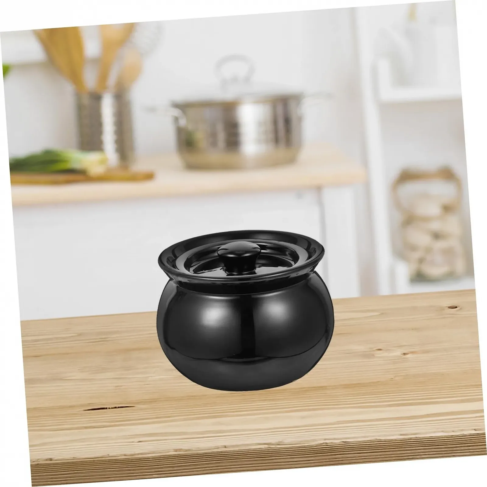 Набор кастрюль для супа Cabilock 3 шт. Керамические Жаропрочные Черные с Ручками, фото №7