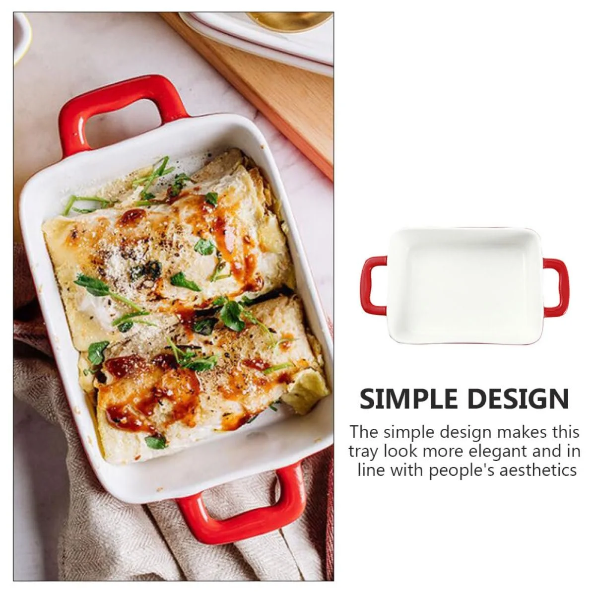 Форма для запекания Круглая термостойкая с двумя ручками, фото №8