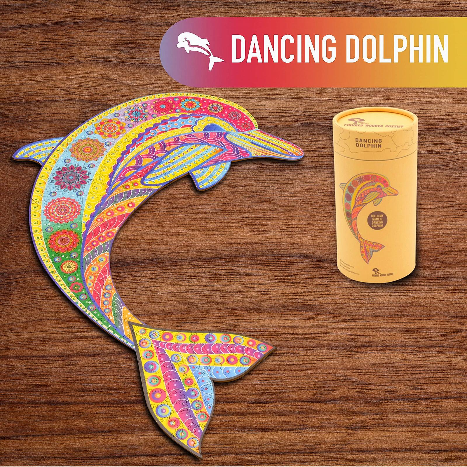 Пазл деревянный Dancing Dolphin Дельфин 285 элементов XL, фото №3