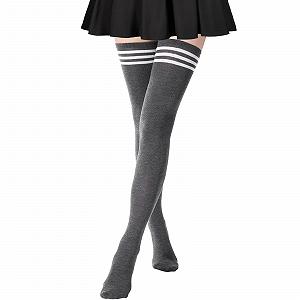 Женские носки DRESHOW Длинные выше колена Гетры в полоску - Фото 1