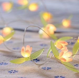 Гирлянда Lights4fun Micro LED Цветы Тюльпаны Теплый Белый Таймер Питание от батареек 2,4 м - Фото 1