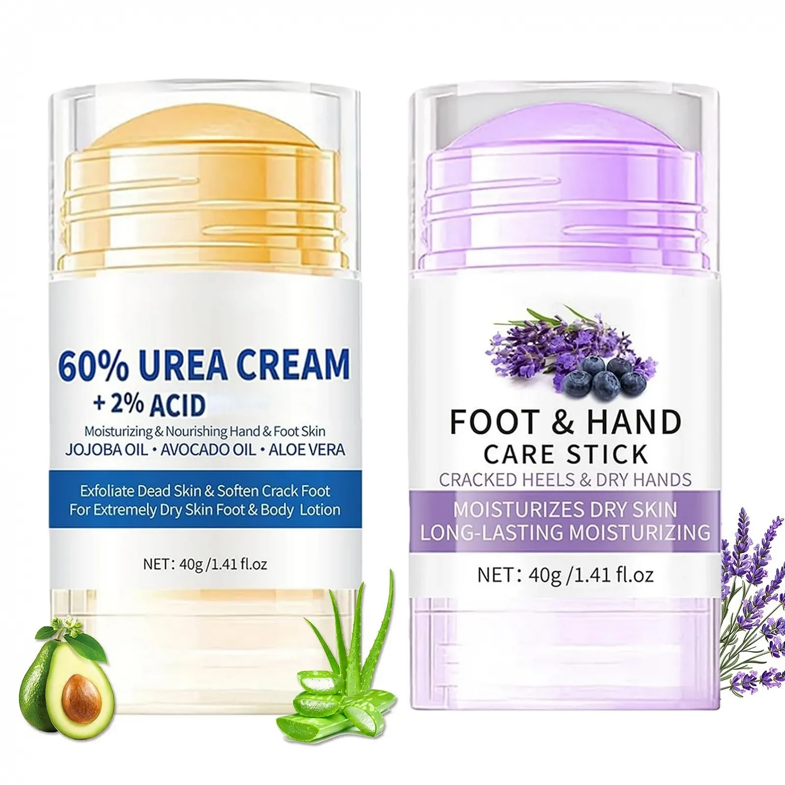 Набор для ухода за ногами: крем с мочевиной 60% и бальзам-стик с лавандой 2 шт, фото №1