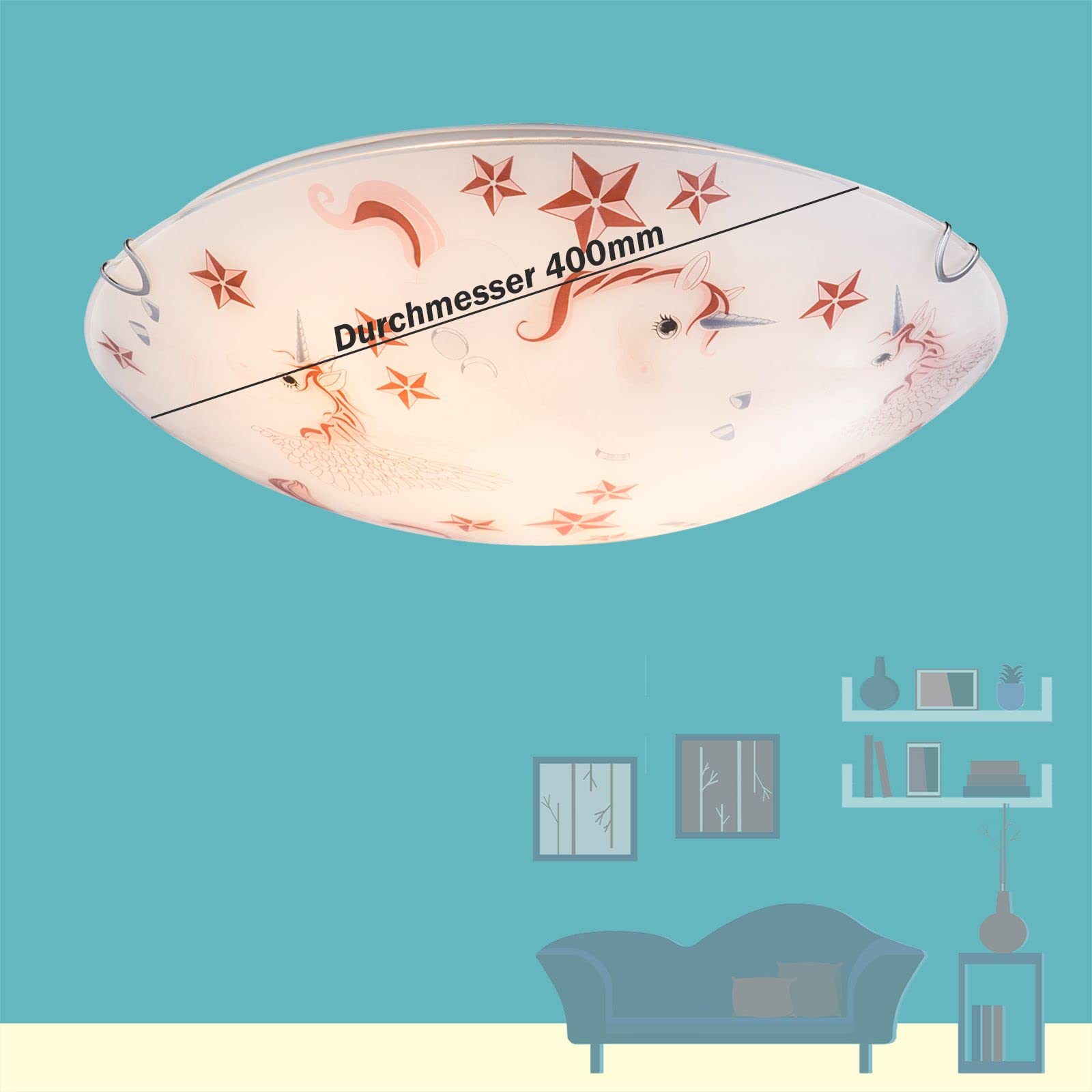 Светильник bmf-versand 40 см Детская комната Единорог с салфеткой для ухода, фото №6 Светильник bmf-versand 40 см Детская комната Единорог с салфеткой для ухода, фото №6