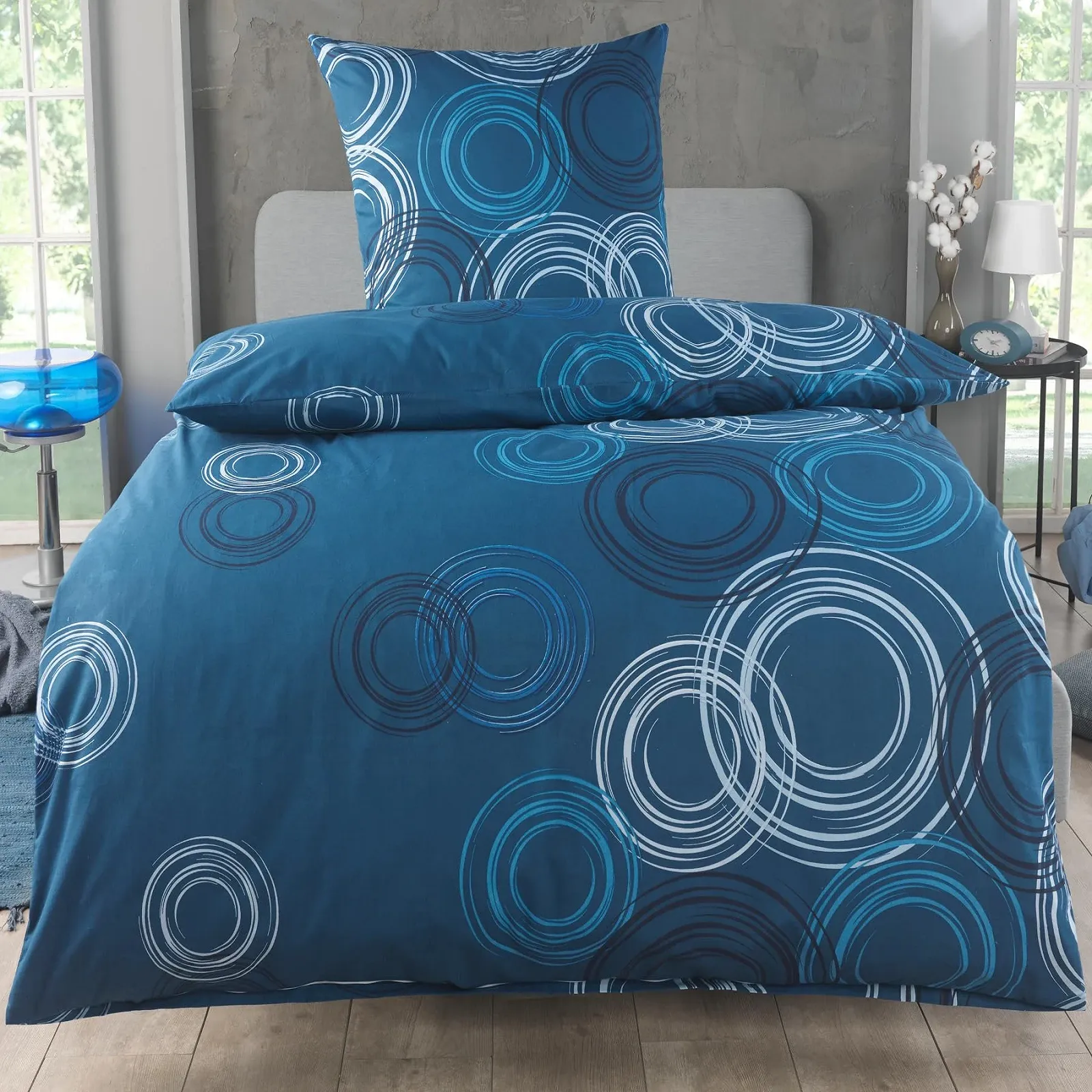 Постельное белье MALIKA Circle Pattern Renforcé 2 предмета 135 x 200 см наволочка 80 x 80 см Красное, фото №1