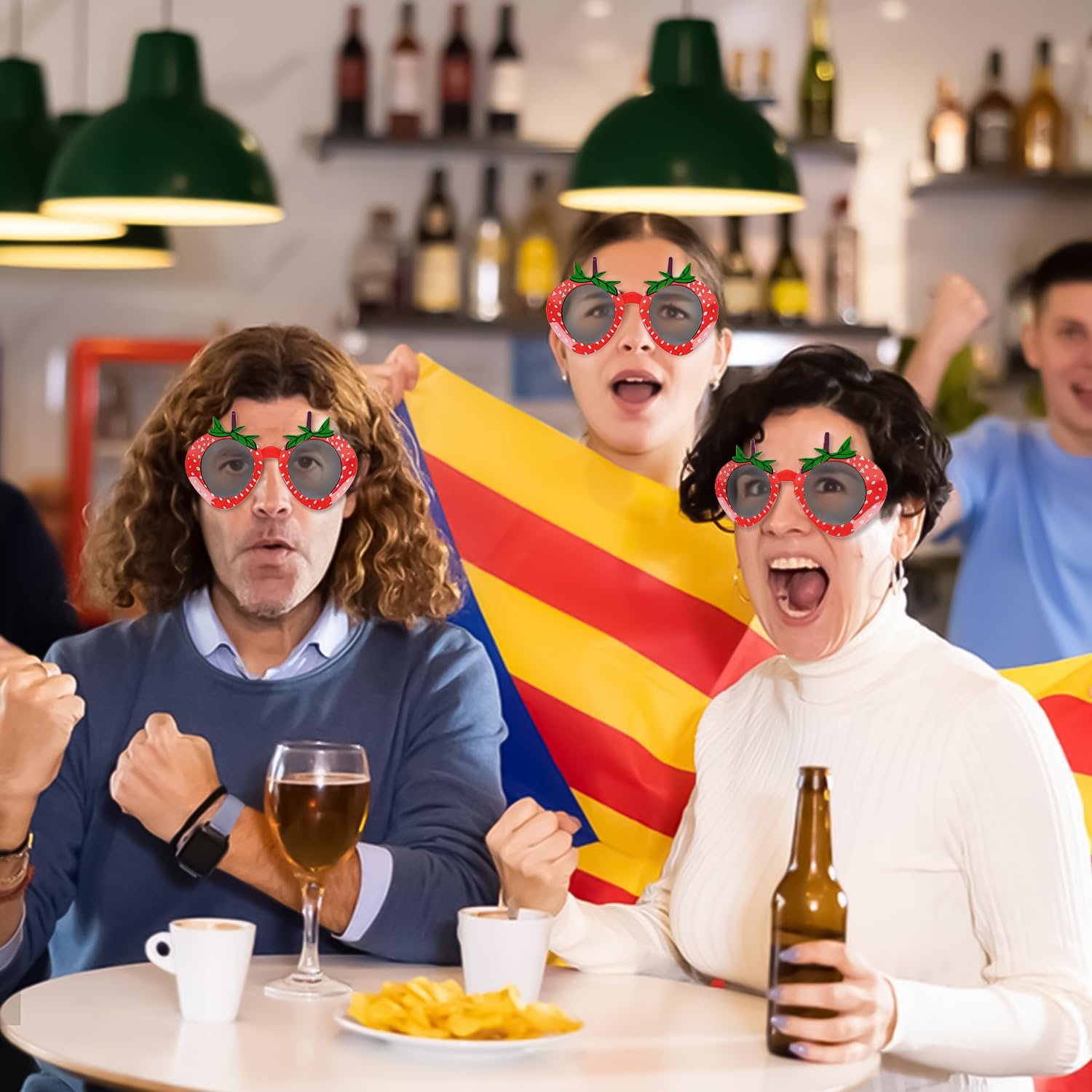 Солнцезащитные очки Клубника BORFUE для вечеринок, 2 шт, фото №5