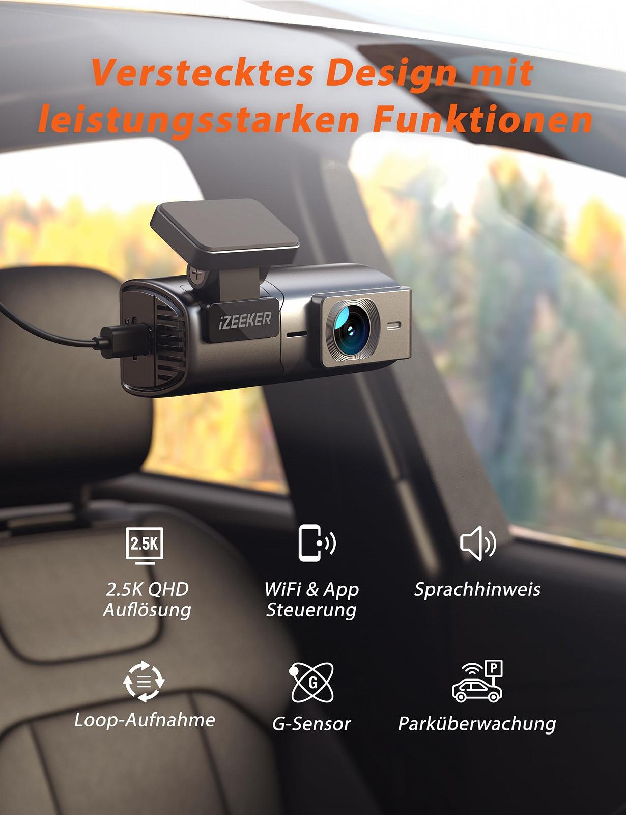 Відеореєстратор iZEEKER 1080P Mini з прихованим дизайном, кут огляду 170, фото №2
