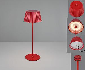 Настільна лампа Reality Leuchten Suarez R57706110 LED вулична акумуляторна металева 1.5 Ват 4-рівневий сенсор зарядна станція Червона synthetic.ua - Фото 1