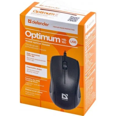 Мышка Defender Optimum MB-160 Black USB (52160), фото №4 Мышка Defender Optimum MB-160 Black USB (52160), фото №4