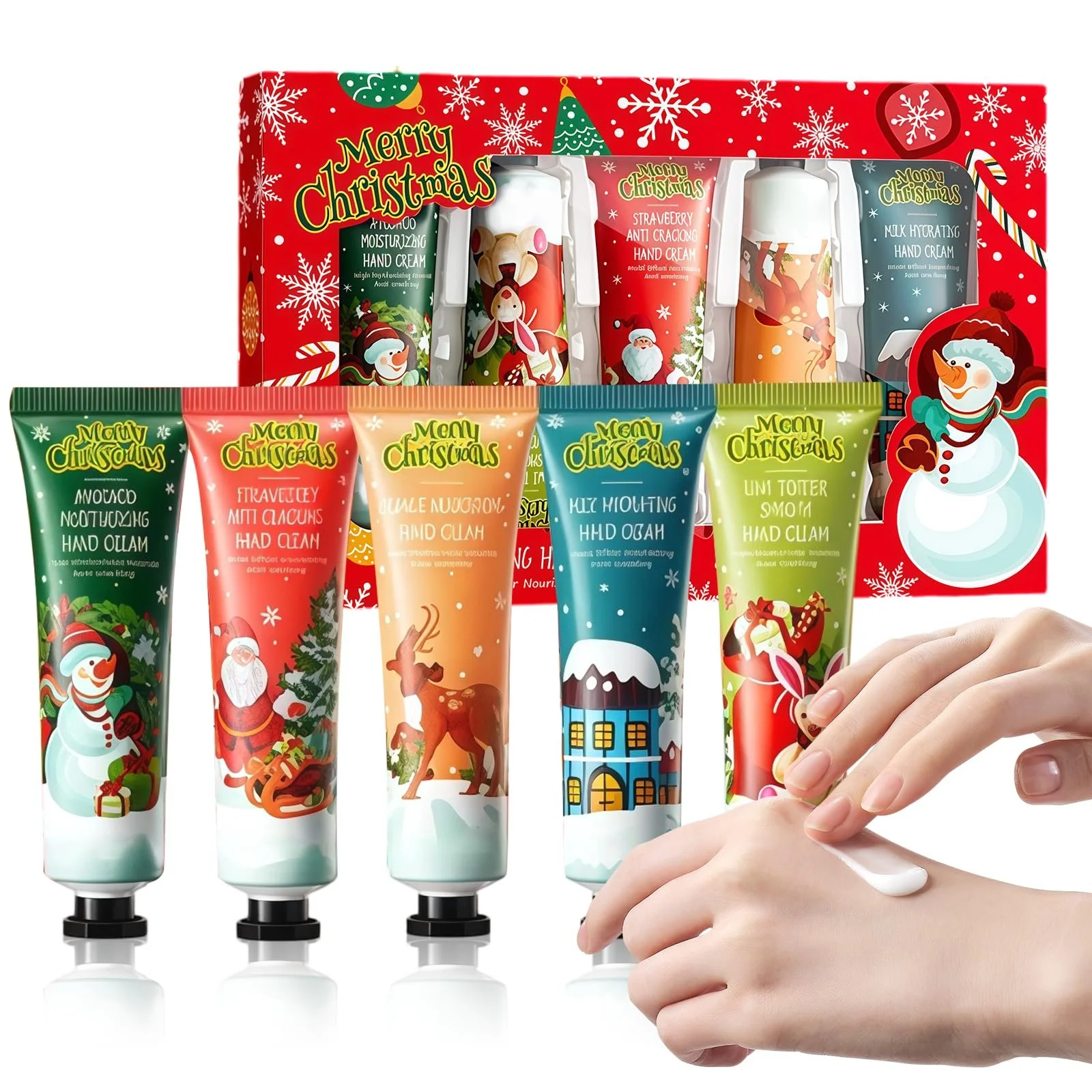 Крем для рук Набір, 5 x 30 г Авокадо, Ківі, Полуниця, Апельсин та Молоко, фото №1