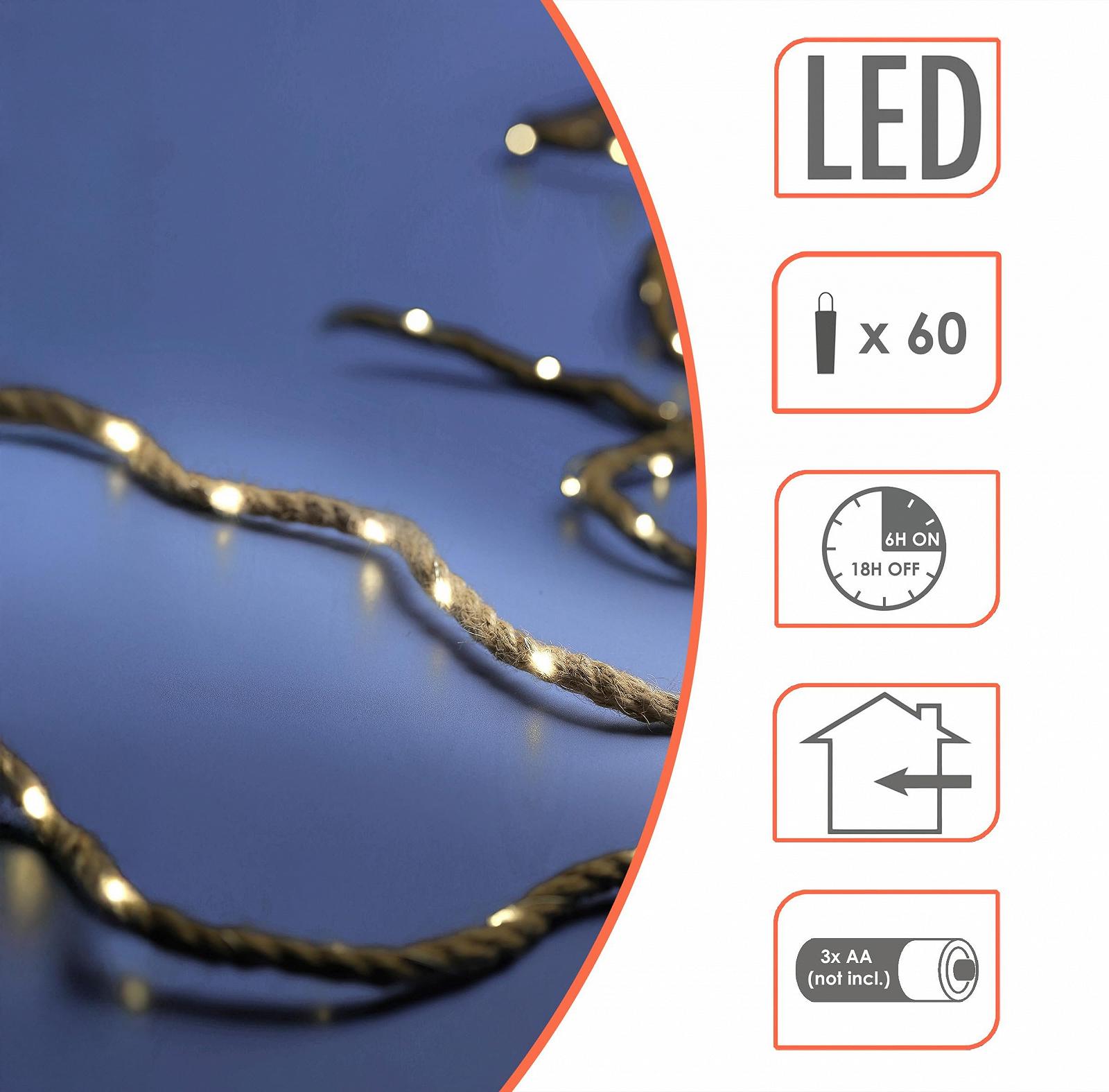 Гірлянда Spetebo Дріт на мотузці 400 см 60 LED теплий білий, фото №3