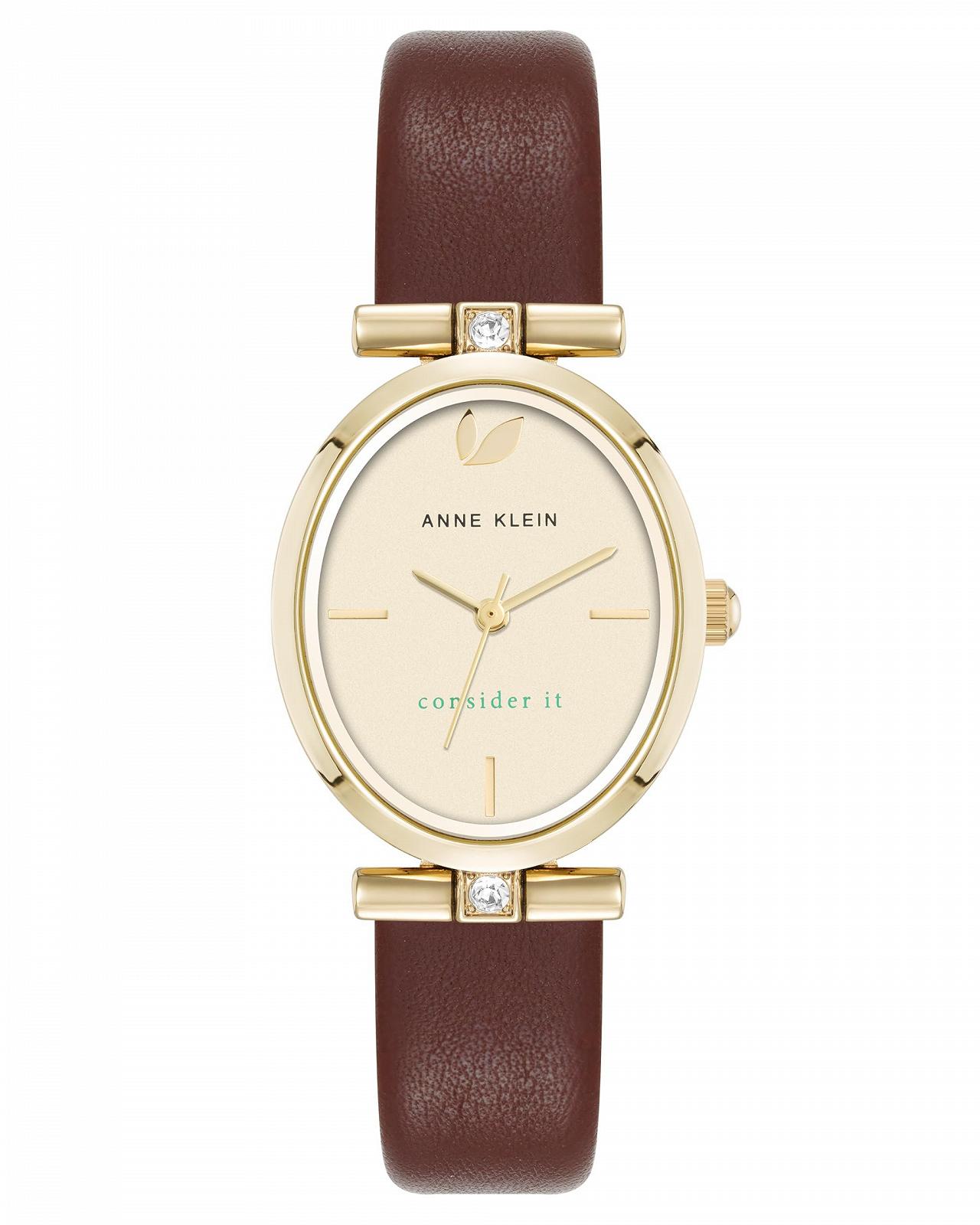 Женские часы Anne Klein Premium с кристаллами и экологичным кожаным ремешком, фото №1