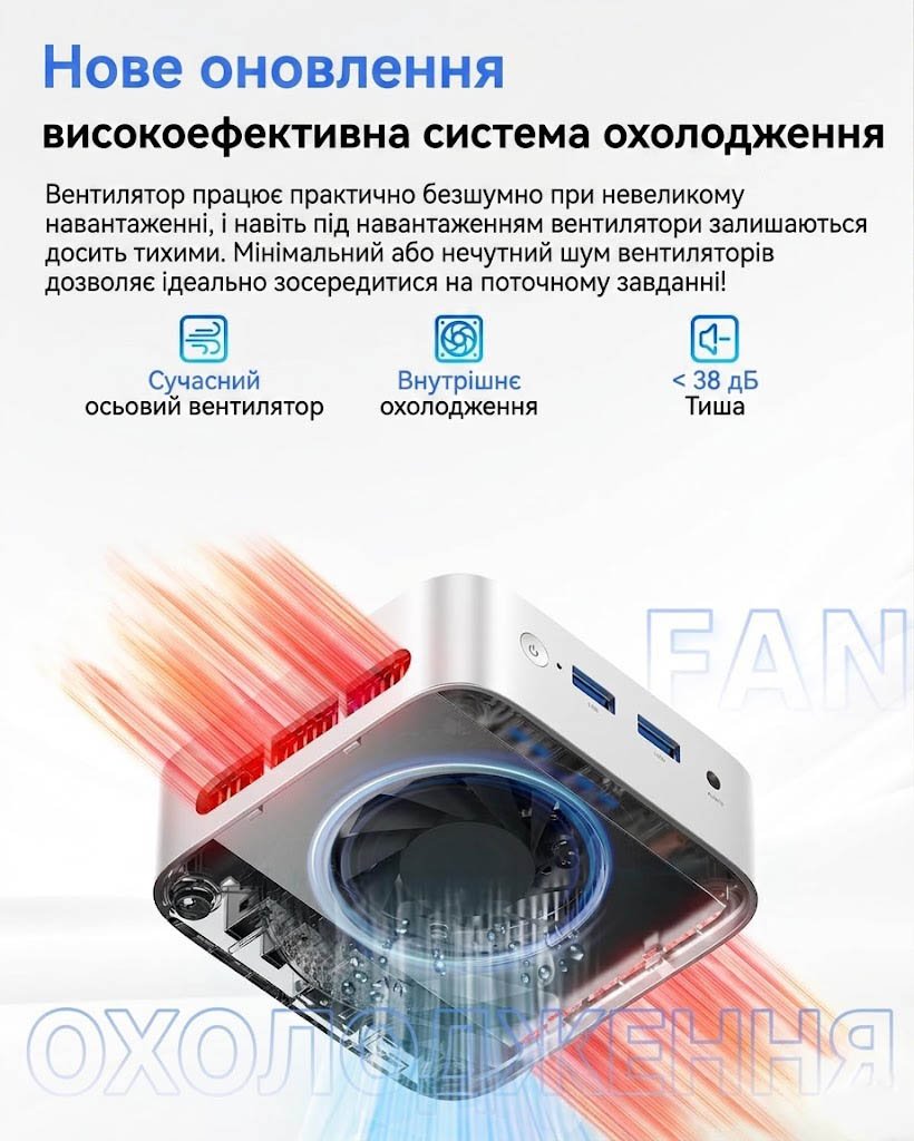 Міні ПК ACEMAGIC Vista Mini V1 / Intel N97 / RAM 16GB / SSD 256 GB / 1 x HDMI / LAN / Wi-Fi 5 / Bluetooth 4.2 / Windows 11 Pro / Сріблястий, фото №4 Міні ПК ACEMAGIC Vista Mini V1 / Intel N97 / RAM 16GB / SSD 256 GB / 1 x HDMI / LAN / Wi-Fi 5 / Bluetooth 4.2 / Windows 11 Pro / Сріблястий, фото №4
